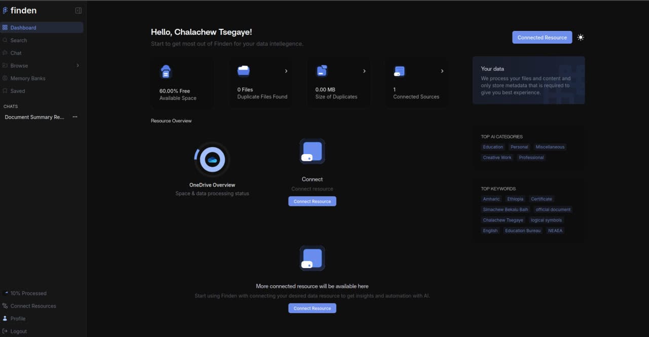Finden — AI-Based File Management Platform